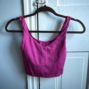 Aerie Pink Fitted Crop Tank Top